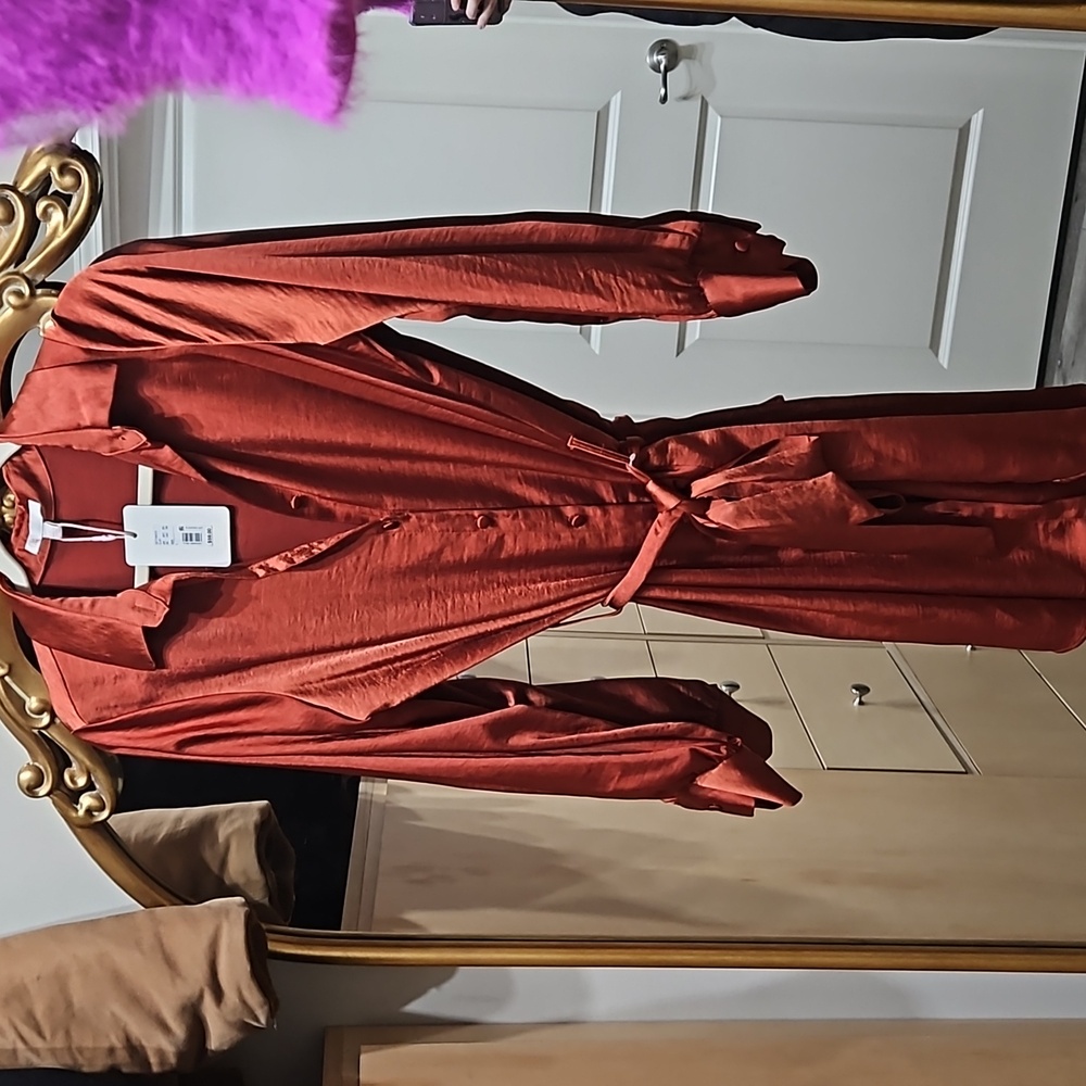 GB long sleeve satin dress